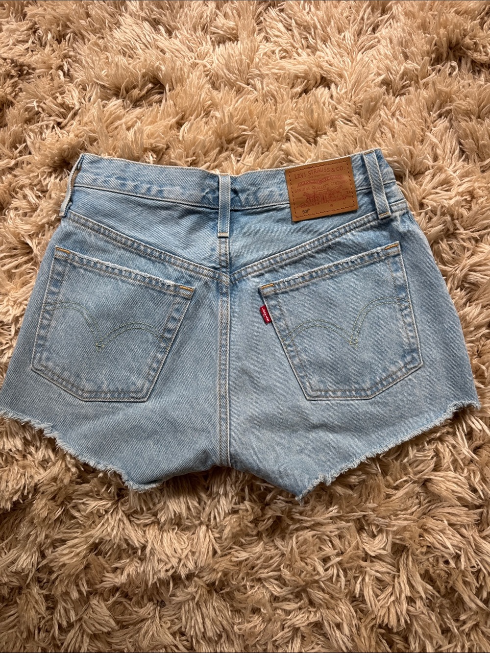 Levi's woman’s Light Blue High-Rise Denim Cutoff Shorts 26